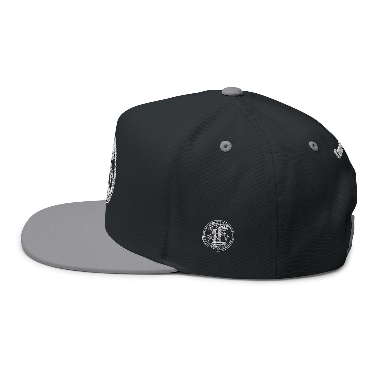 Concentrate Collective Streetwear - CCS - Flat Bill Snap Back Cap Embroidered White Logo