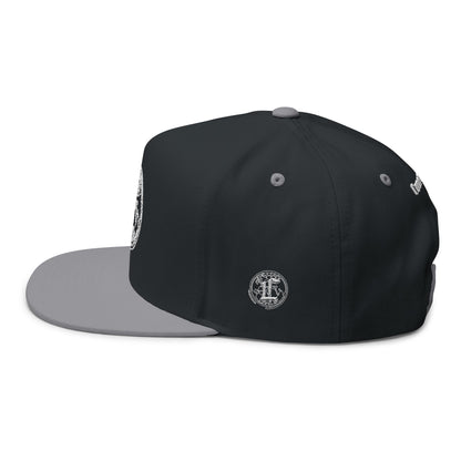 Concentrate Collective Streetwear - CCS - Flat Bill Snap Back Cap Embroidered White Logo