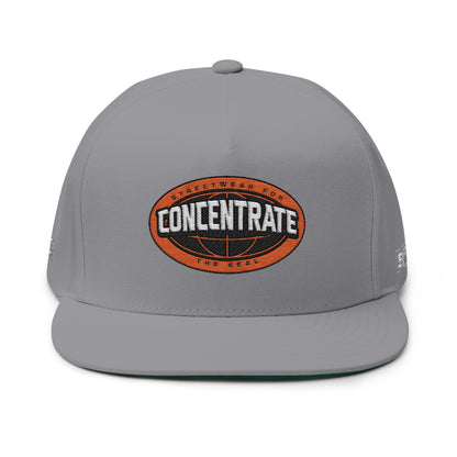 Concentrate Collective Streetwear - The Real - Flat Bill Snap Back Cap Embroidered Logo