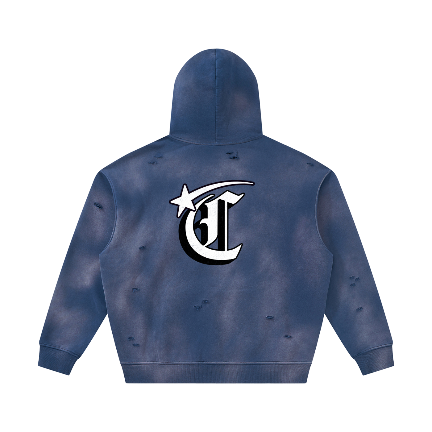 Concentrate Streetwear - Starry - 350gsm Unisex Sunfade Frayed Fleece Hoodie