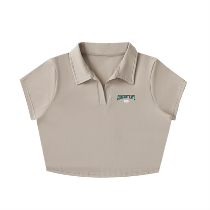 Concentrate Streetwear - Drop Out -210gsm V-Neck Lapel Crop Top