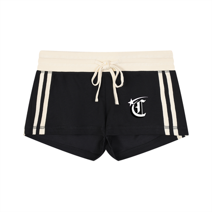 Concentrate Streetwear - Starry Sea - 220gsm Women's Cheeky Contrast Stripe Track Short Shorts