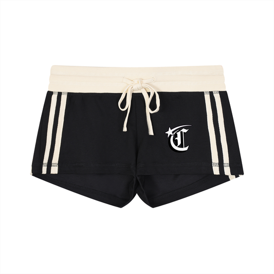 Concentrate Streetwear - Starry Sea - 220gsm Women's Cheeky Contrast Stripe Track Short Shorts