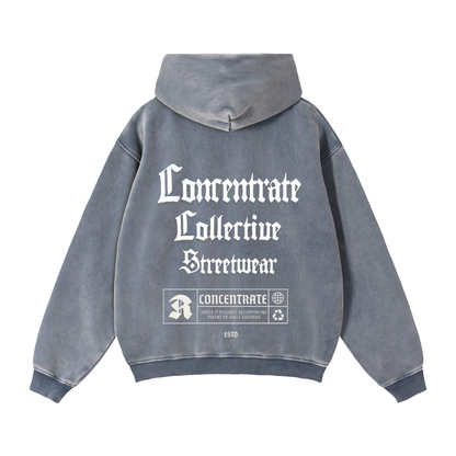 Concentrate Streetwear - CCS - 355gsm Zip-Through Boxy Fleece Hoodie