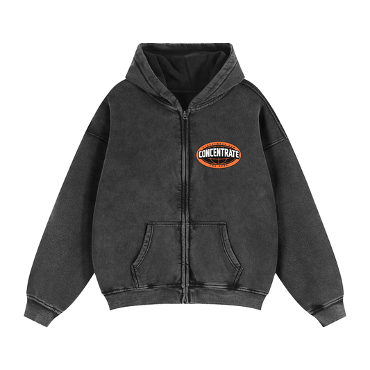 Concentrate Streetwear- The Real - 355gsm Zip-Through Thick Boxy Hoodie/Jacket