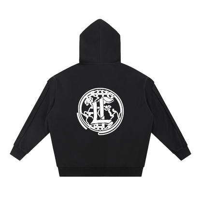 Concentrate Streetwear - CCS - 450gsm Contrast Tape Raw Edge Double Layered Zip Hoodie