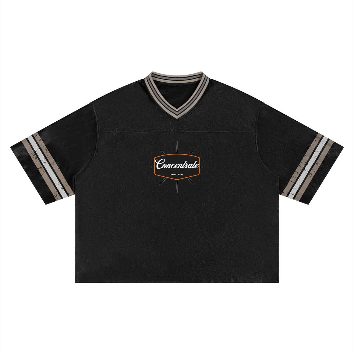 Concentrate Streetwear - 	Pure Emblem - 175gsm Unisex Boxy Striped Soccer Jersey