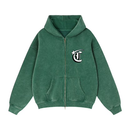 Concentrate Streetwear - Starry Sea - 355gm Zip-Through Boxy Fleece Hoodie