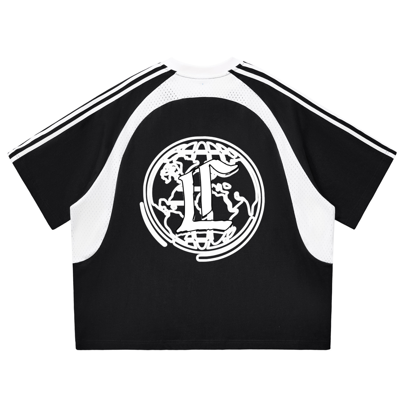 Concentrate Streetwear - CCS - 260gsm Contrast Stripes Panel Mesh T-shirt