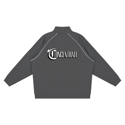 Concentrate Streetwear - Starry Sea - 365gsm Reflection Striped Raglan Sleeve  Jacket