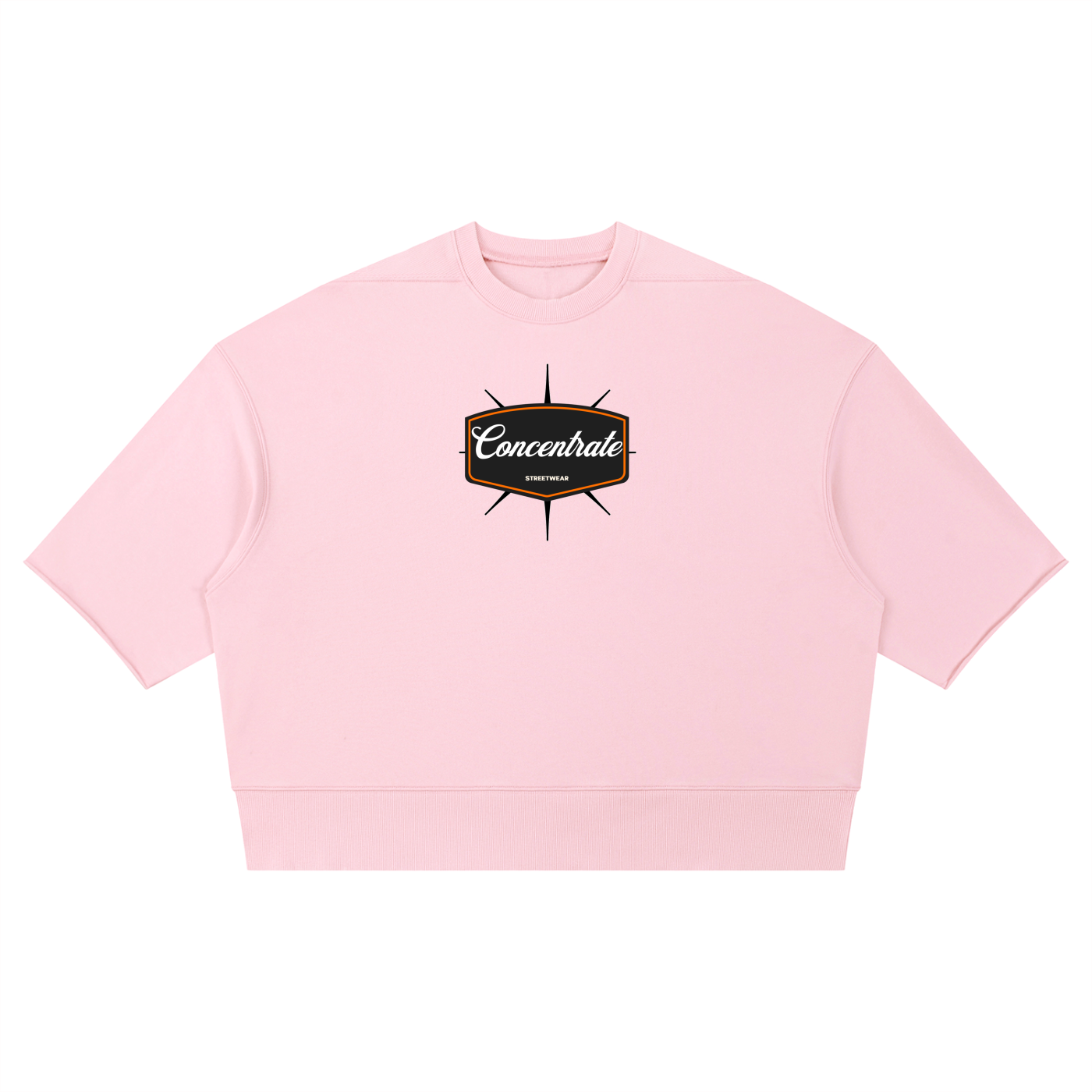 Concentrate Streetwear - 	Pure Emblem - 310gsm Unisex Mineral Wash Boxy Raw Edge T-Shirt