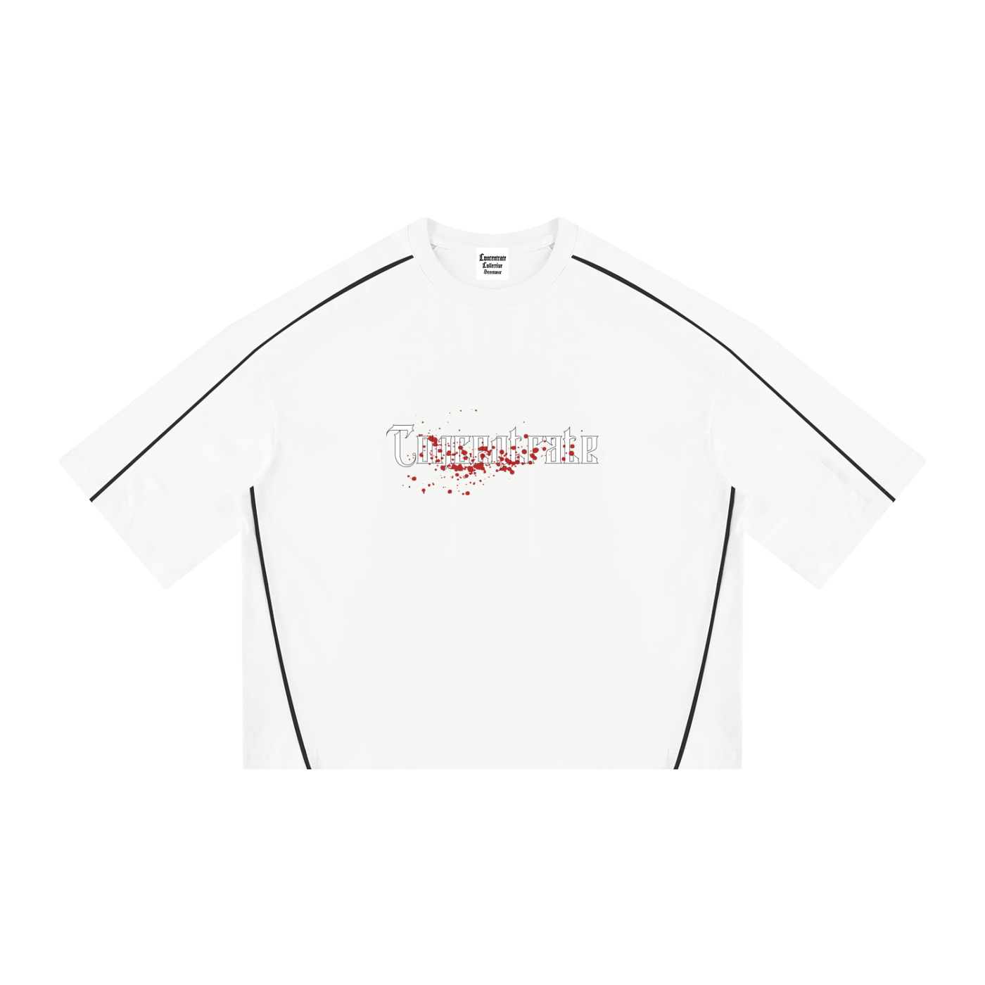 Concentrate Streetwear - Splatter - 276gsm Unisex Heavyweight Boxy Piping T-Shirt