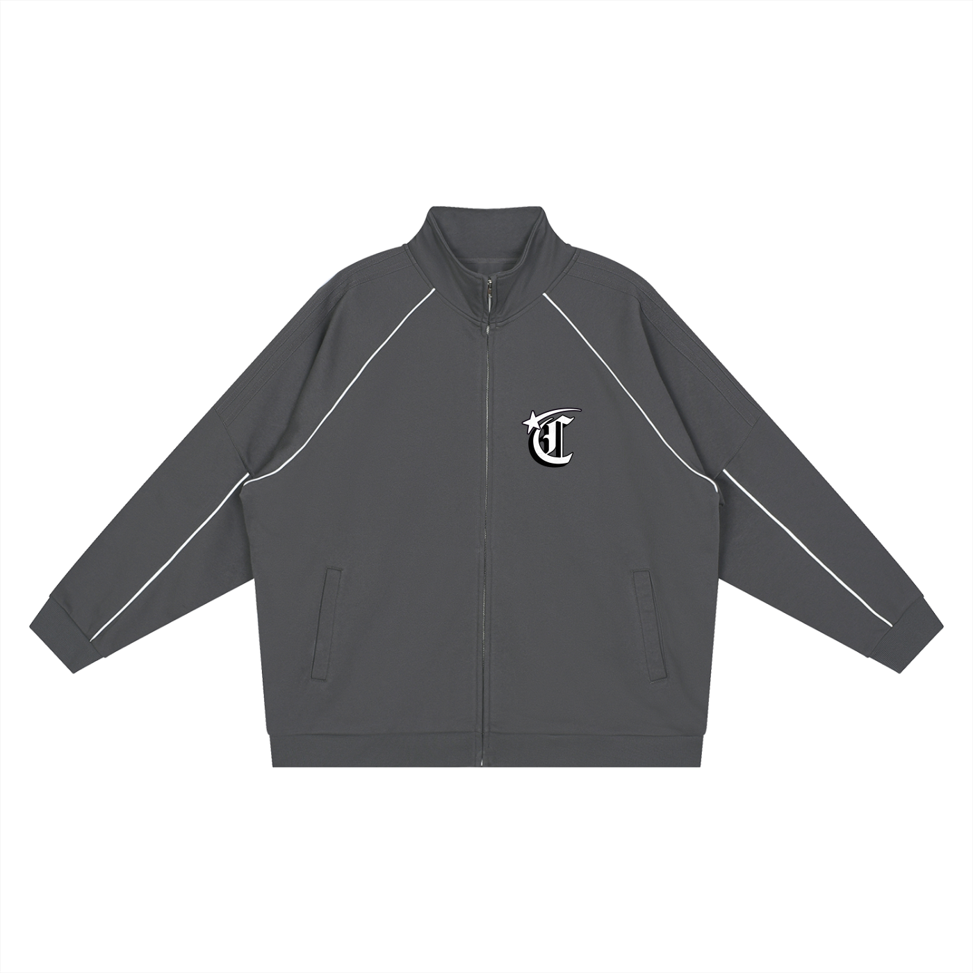 Concentrate Streetwear - Starry Sea - 365gsm Reflection Striped Raglan Sleeve  Jacket