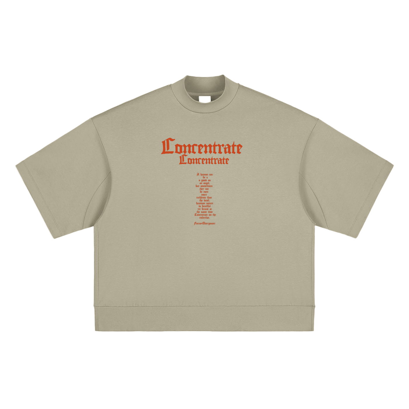 Concentrate Streetwear - The Prayer - 305gsm Heavyweight Oversized Mock Neck T-shirt