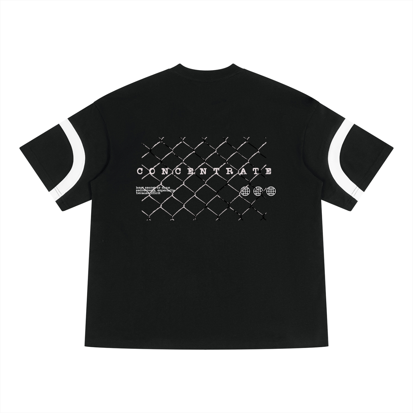 Concentrate Streetwear - Wire - 230gsm Unisex Color Block V-Neck T-Shirt