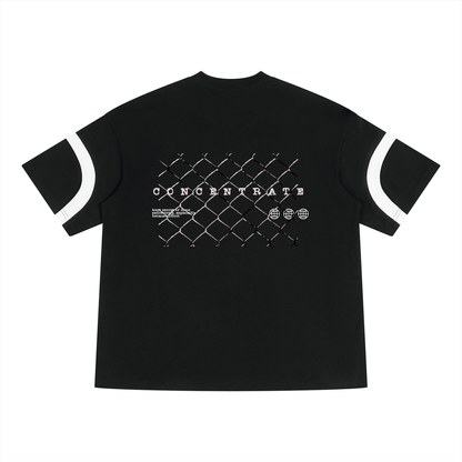 Concentrate Streetwear - Wire - 230gsm Unisex Color Block V-Neck T-Shirt