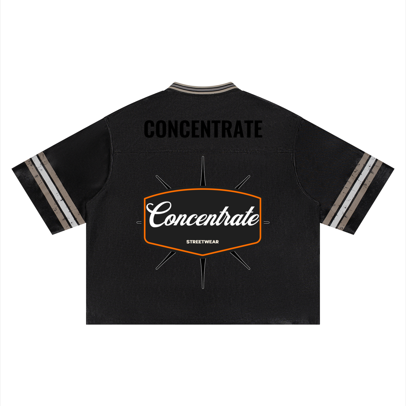 Concentrate Streetwear - 	Pure Emblem - 175gsm Unisex Boxy Striped Soccer Jersey