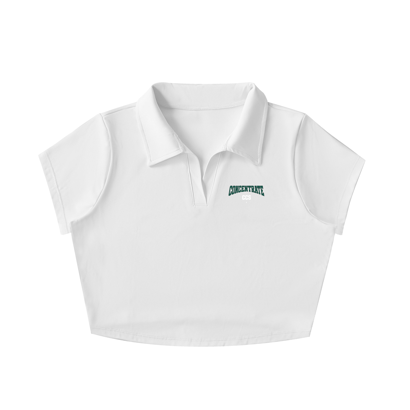 Concentrate Streetwear - Drop Out -210gsm V-Neck Lapel Crop Top