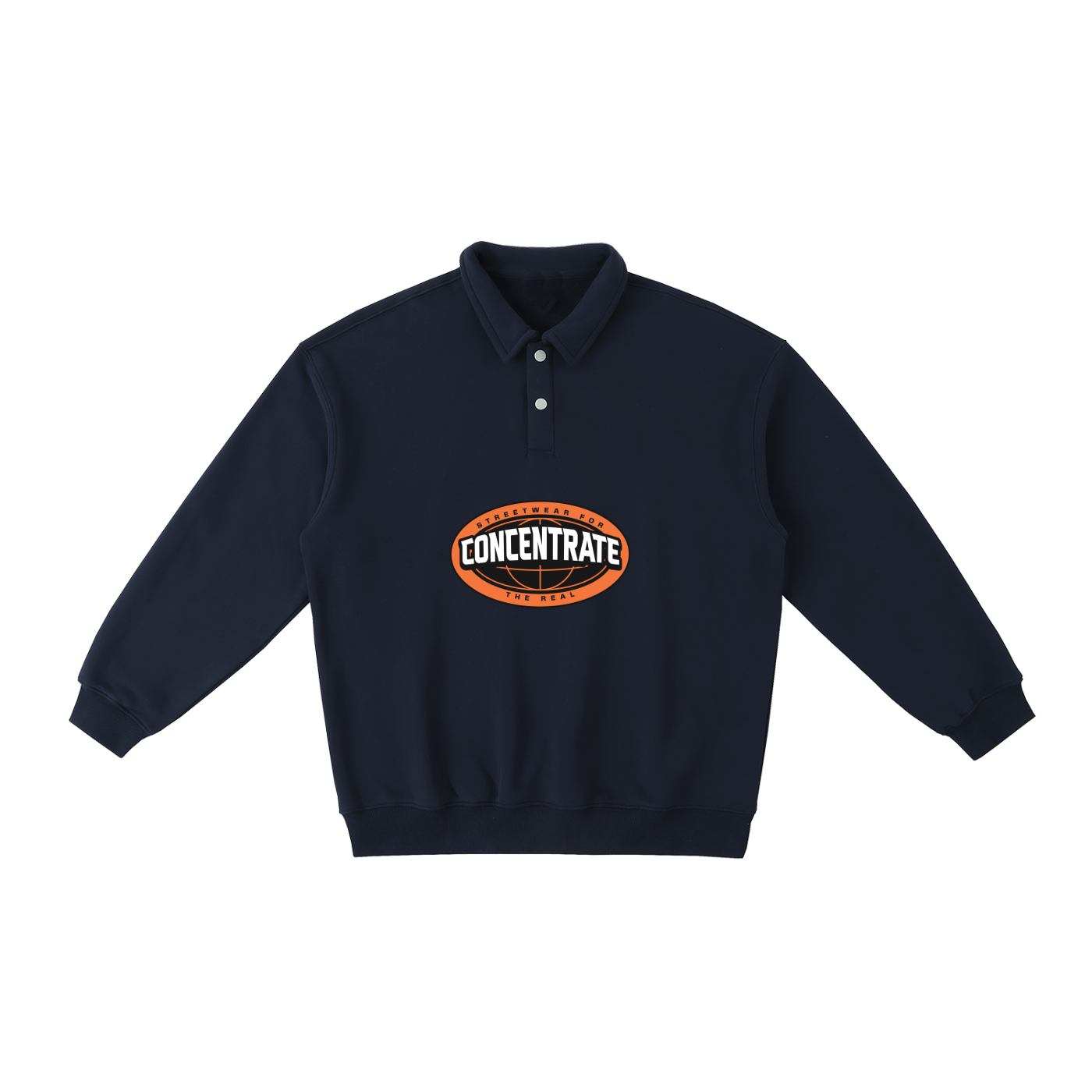 Concentrate StreetweThe Real - 380gsm Heavyweight Polo-Collar Sweatshirtar-