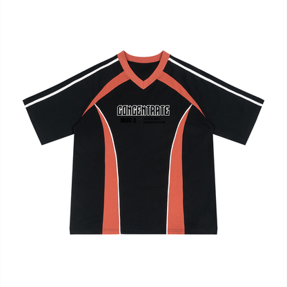 Concentrate Streetwear - Glory - 230gsm Unisex Color Block V-Neck T-Shirt