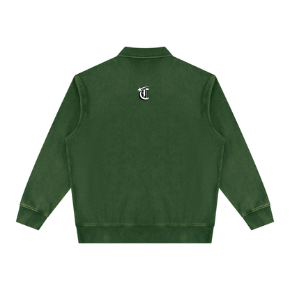 Concentrate Streetwear - Stary - 350gsm Unisex Vintage Wash Quarter-Zip Sweatshirt