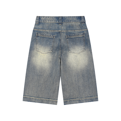 Concentrate Streetwear - Vintage Wash Baggy Denim Shorts/Jorts