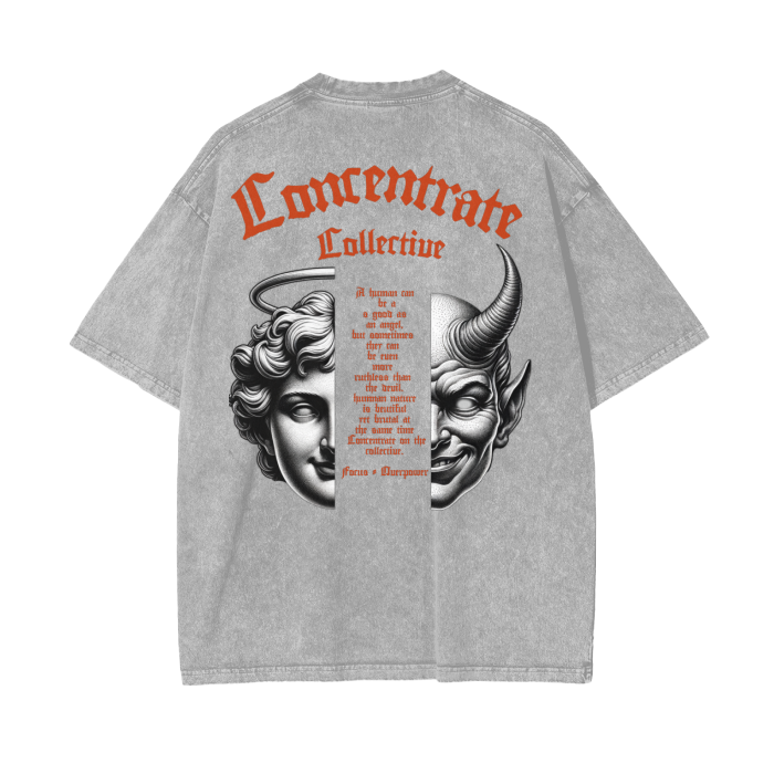 Concentrate - The Battle - Acid Wash 250 GSM - Oversize T-Shirt - Set