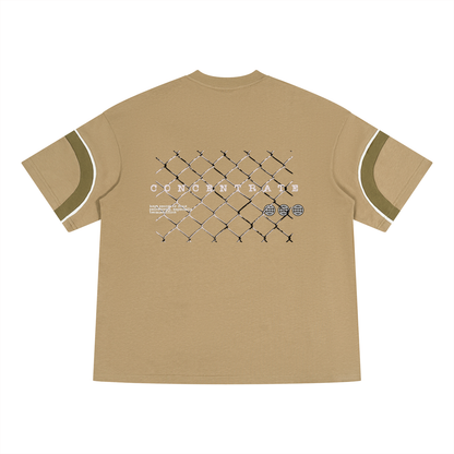 Concentrate Streetwear - Wire - 230gsm Unisex Color Block V-Neck T-Shirt