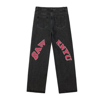 Concentrate Collective - Embroidered Jeans Unisex Straight Loose