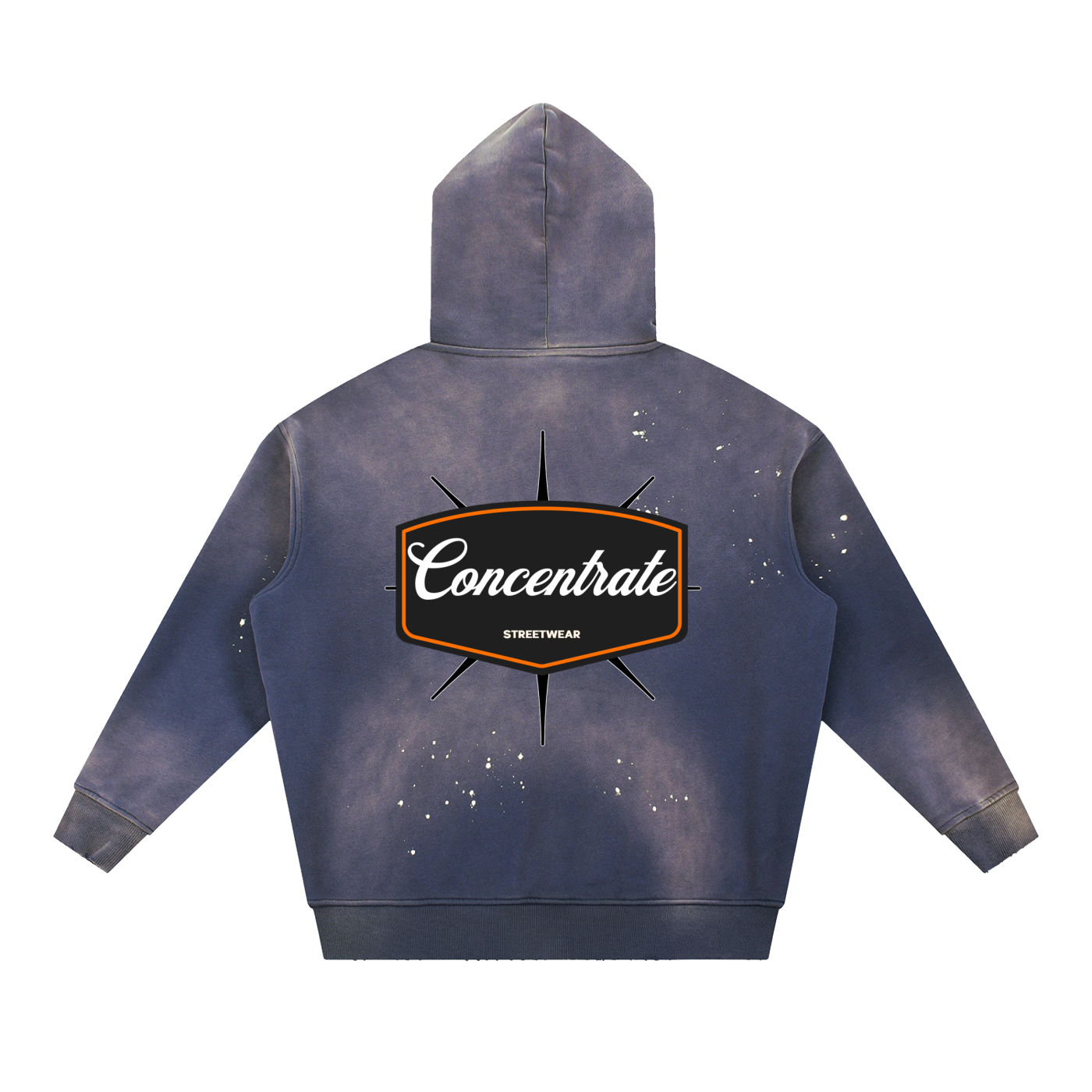 Concentrate Streetwear - 	Pure Emblem - 360gsm Vintage Washed Frayed Fleece Hoodie
