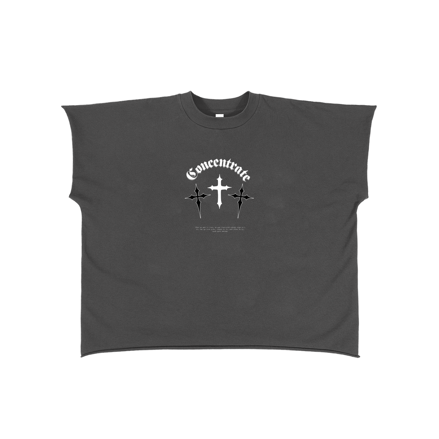 Concentrate Streetwear - Crossed - 280gsm Raw Edge Boxy Non-Shrink T-Shirt