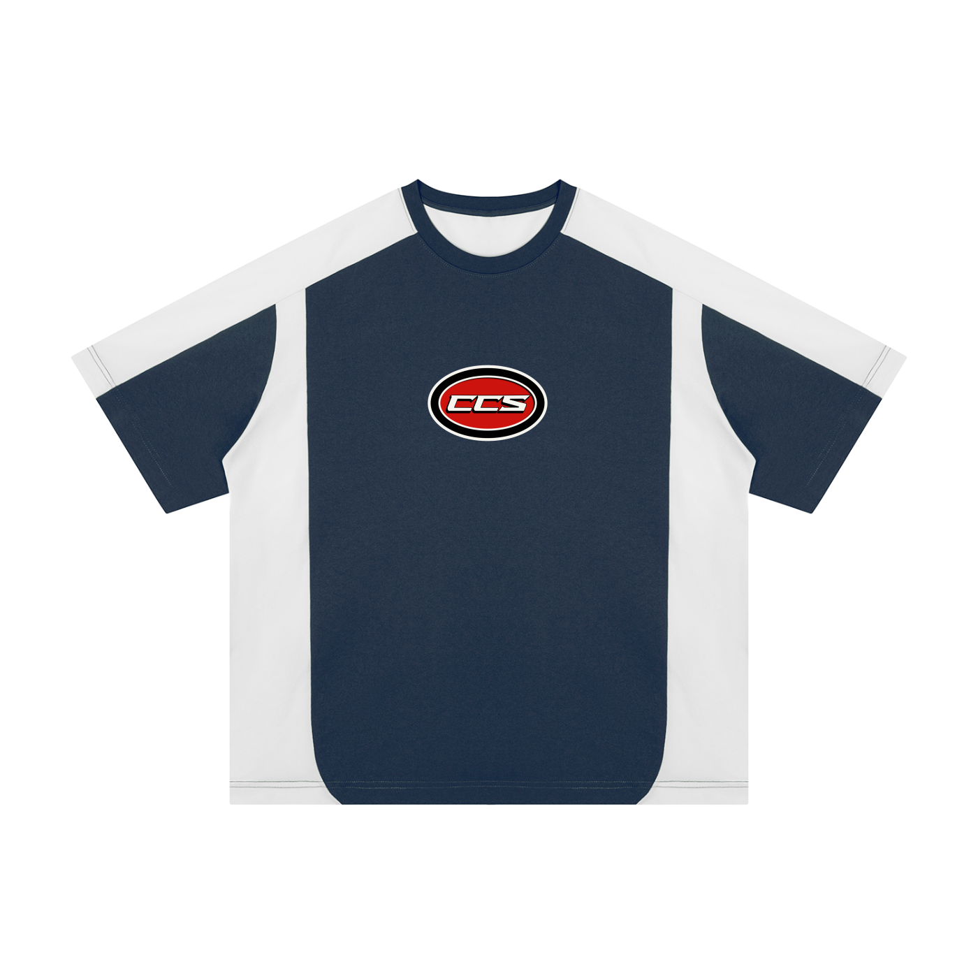 Concentrate Streetwear - Red Cent CCS - 200gsm Unisex Color Block Loose T-Shirt