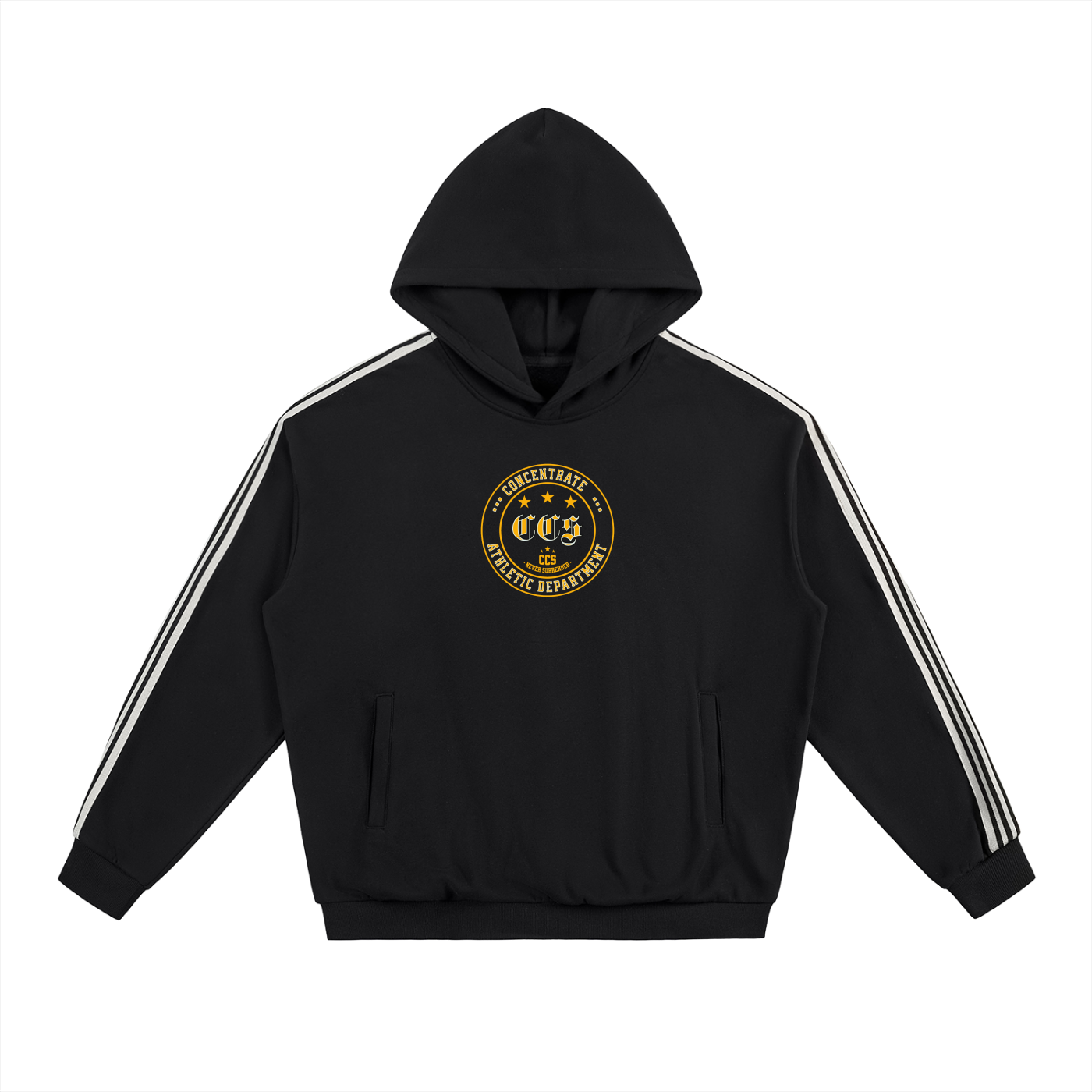 Concentrate Streetwear - CCS Athletics - 350gsm Side Stripe Drop-Shoulder Hoodie