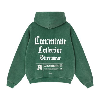 Concentrate Streetwear - CCS - 355gsm Zip-Through Boxy Fleece Hoodie
