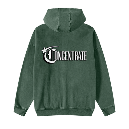 Concentrate Streetwear - Starry Sea - Snow Washed Zip-Through Fleece Hoodie