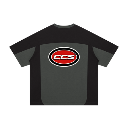 Concentrate Streetwear - Red Cent CCS - 200gsm Unisex Color Block Loose T-Shirt