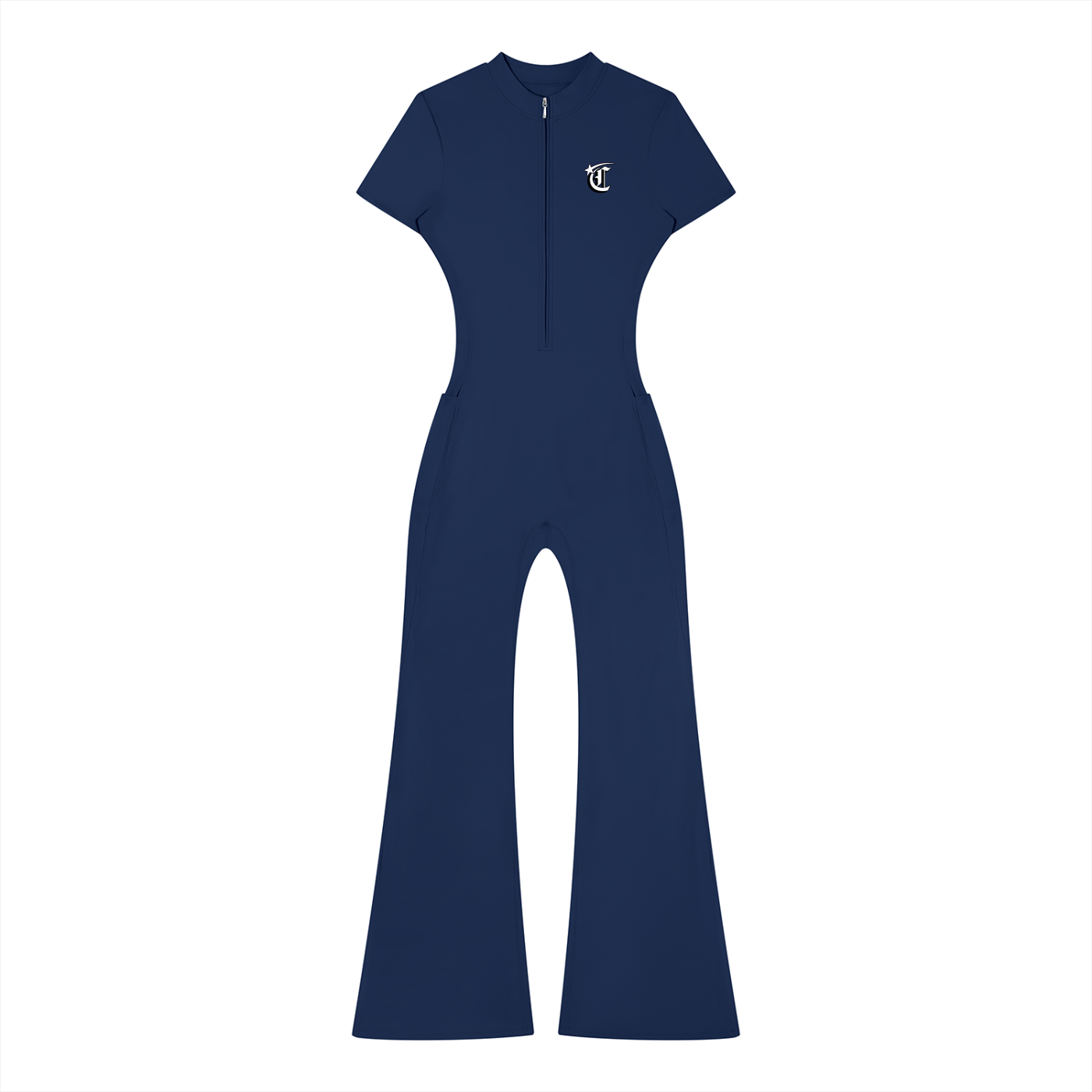 Concentrate Streetwear - Starry Sea - 230gsm Women’s Tight Flared Leg Quarter-Zip Jumpsuit