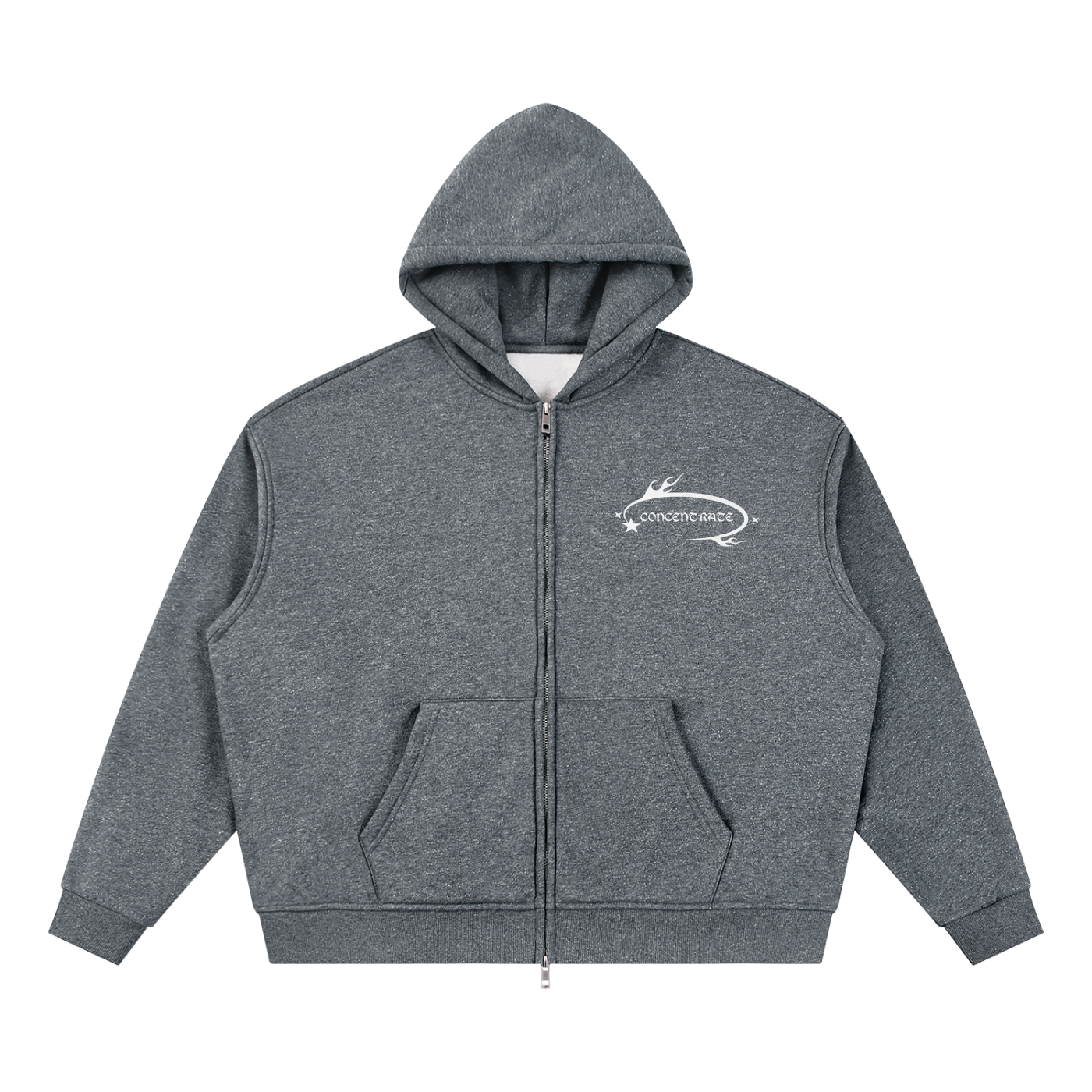 Concentrate Streetwear - WL - 360gsm Unisex Sparkles Full Zip Boxy Hoodie