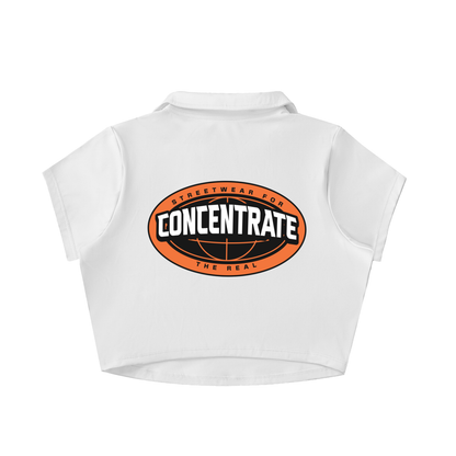 Concentrate Streetwear - The Real - 210gsm V-Neck Lapel Crop Top