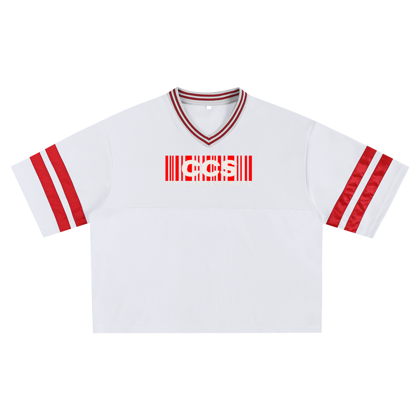 Concentrate Streetwear - Red CCS - 270gsm Taped Mesh Boxy T-shirt/Jersey