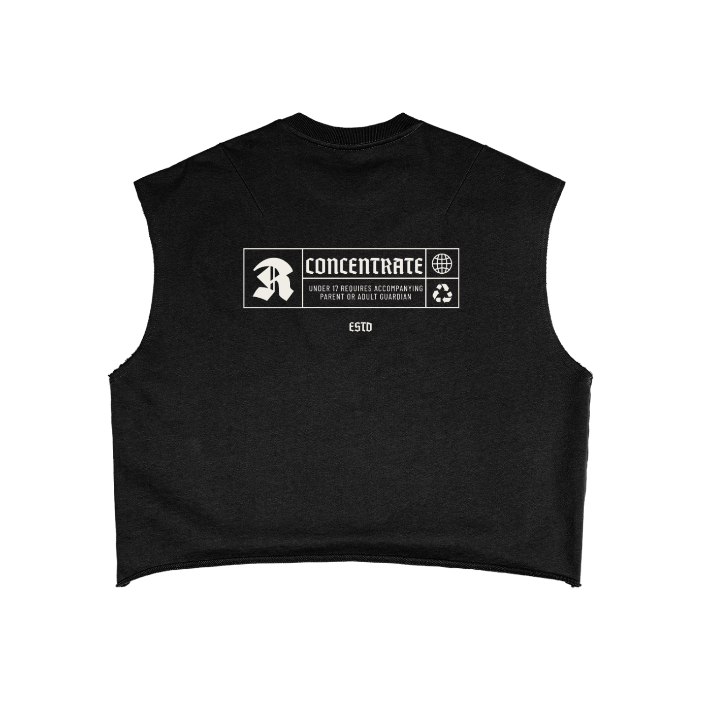 Concentrate Streetwear - Restricted - 340gsm French Terry Boxy/Cropped Tank Top