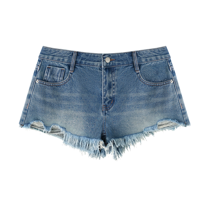 Concentrate Streetwear - CCS - Women's Vintage Wash Raw Hem Denim Shorts