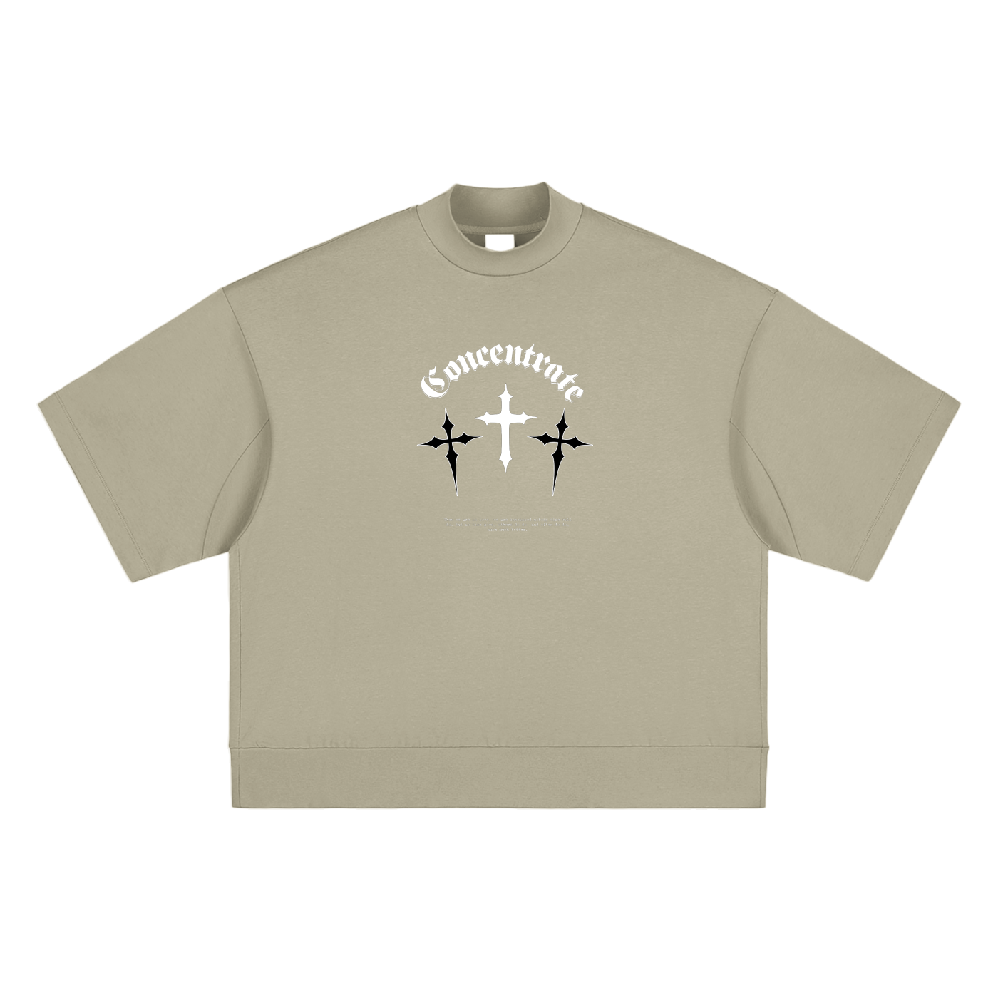 Concentrate Streetwear - Crossed - 305gsm Massive Heavyweight Oversized Mock Neck T-shirt