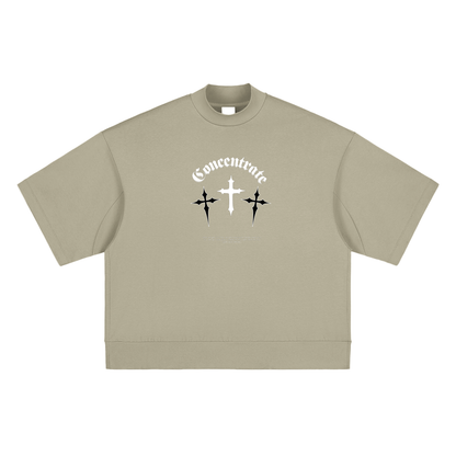 Concentrate Streetwear - Crossed - 305gsm Massive Heavyweight Oversized Mock Neck T-shirt