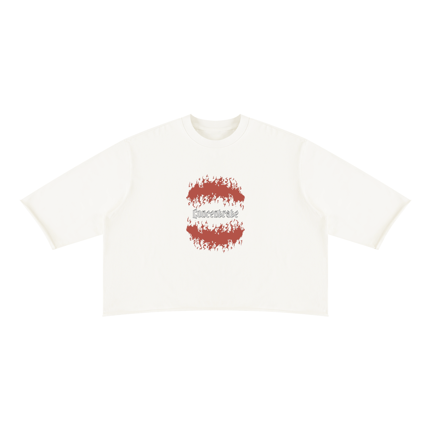 Concentrate Streetwear - Flamed - 330 gsm Unisex Mineral Wash Raw Hem Boxy T-Shirt