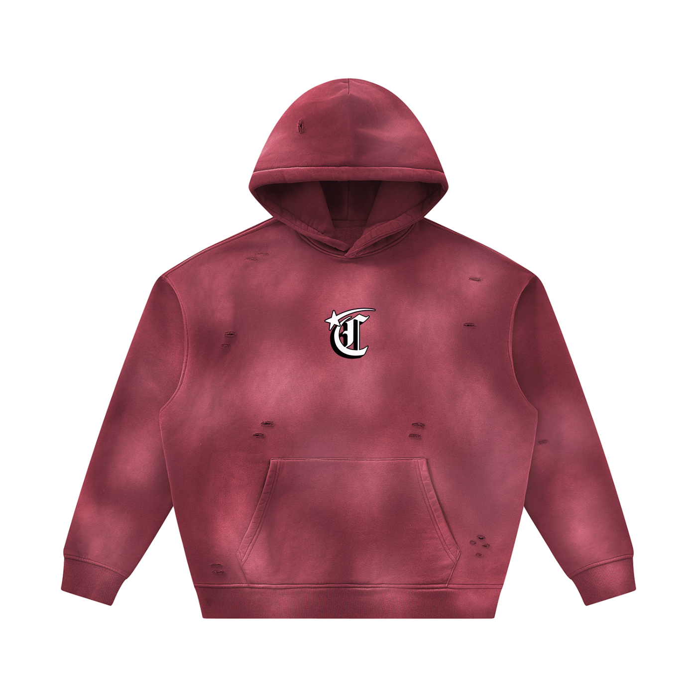 Concentrate Streetwear - Starry - 350gsm Unisex Sunfade Frayed Fleece Hoodie