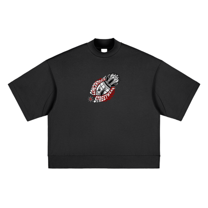 Concentrate Streetwear - Anti Control - 305gsm Massive Heavyweight Oversized Mock Neck T-shirt