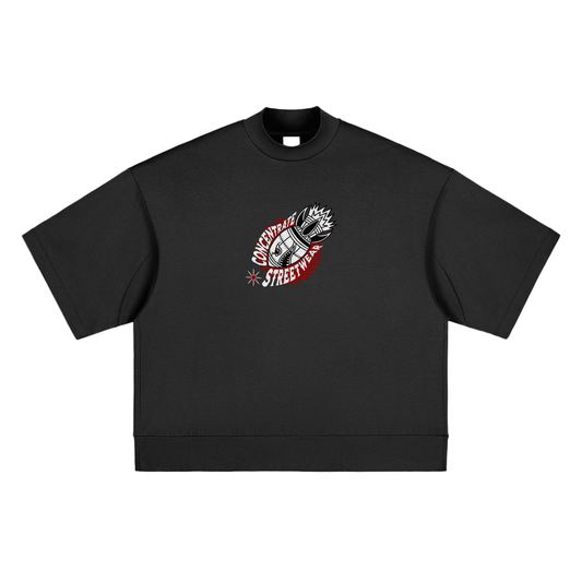Concentrate Streetwear - Anti Control - 305gsm Massive Heavyweight Oversized Mock Neck T-shirt