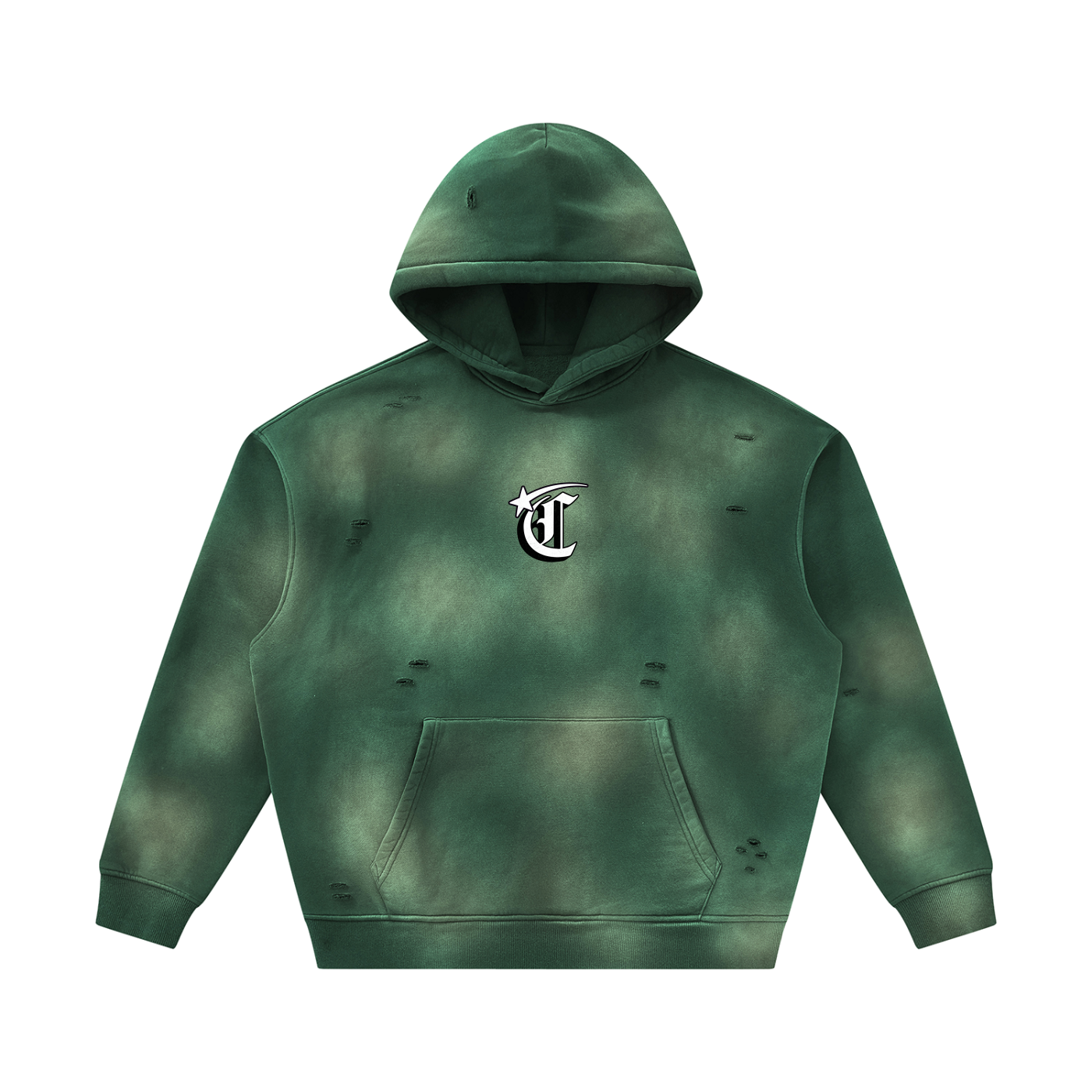 Concentrate Streetwear - Starry - 350gsm Unisex Sunfade Frayed Fleece Hoodie