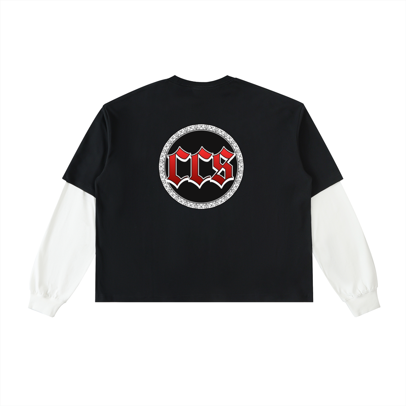 Concentrate Streetwear - Savage Crest CCS - 280gsm Layered Contrast Sleeve Cotton T-Shirt